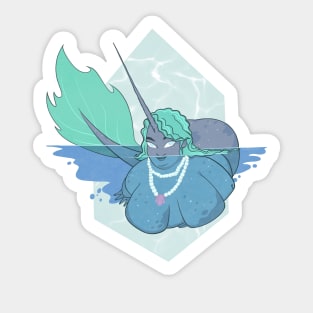 Narwhal Mermaid Babe Sticker